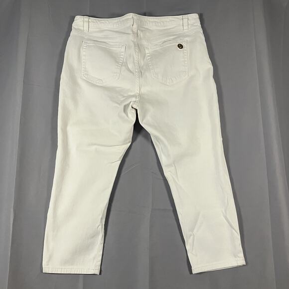 Michael Kors Izzy Cropped Skinny Jeans Womens 14 Stretch Denim Pants Stains - Picture 11 of 16